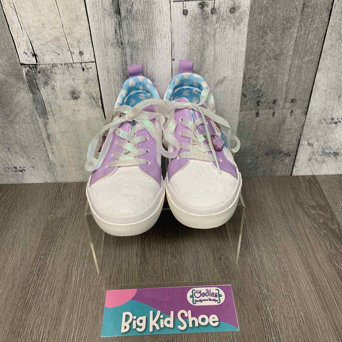 Size 1 White/Purple B Brand Sneakers