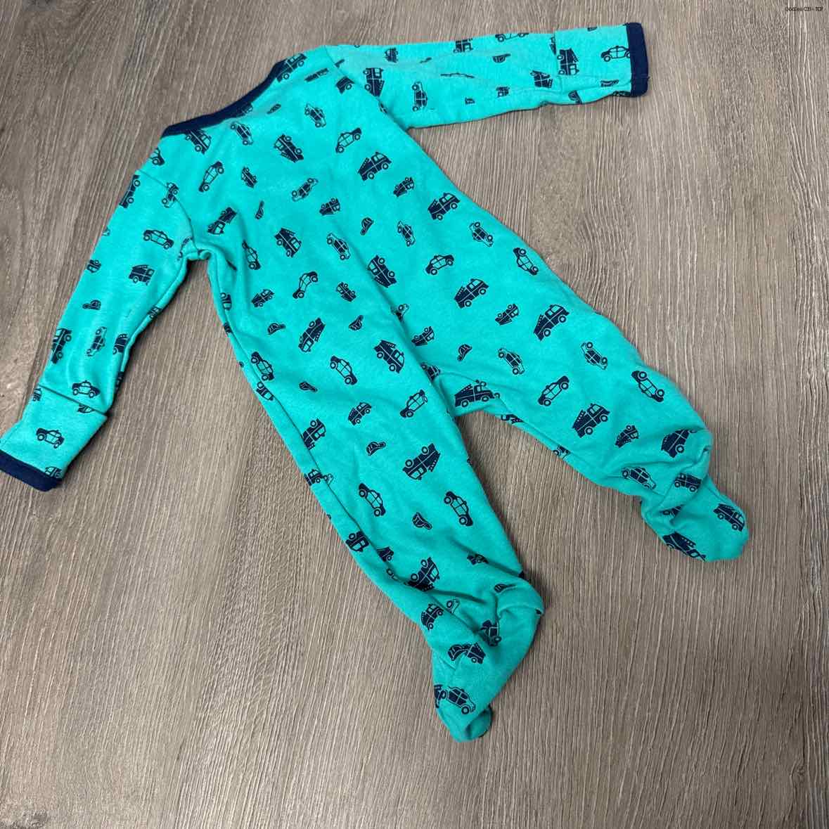 Size Preemie Teal Print Simple Joys Footy PJs