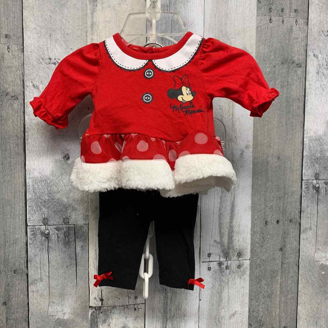 Size Newborn Red/Black Disney Shirt/Pants