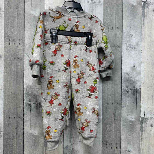 Size 24 Months Gray Print Dr Seuss Sweats - 2pc