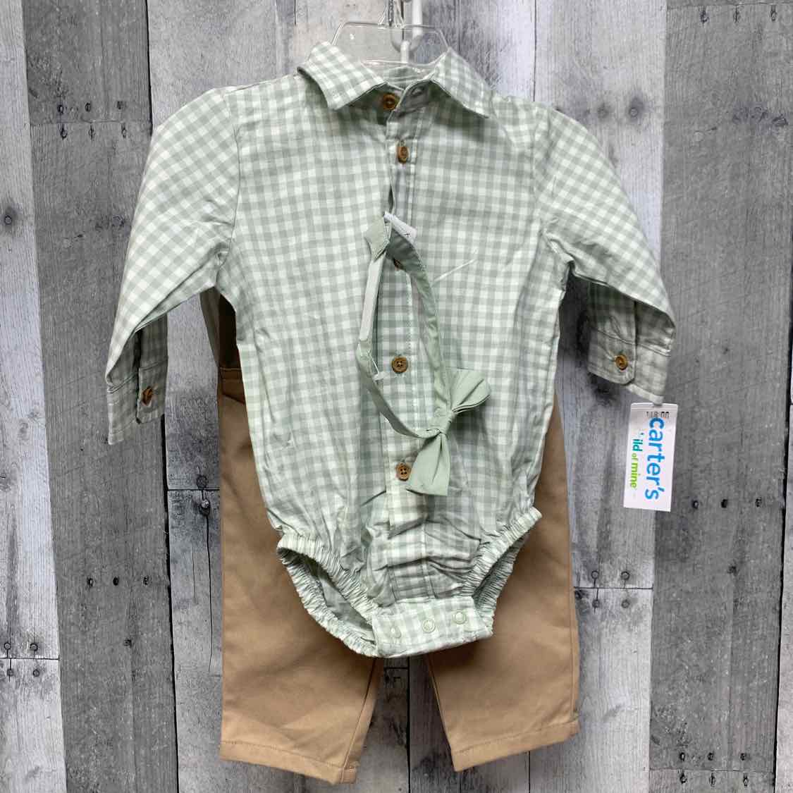 Size 3-6 Months Green/Tan Child of Mine Shirt/Pants