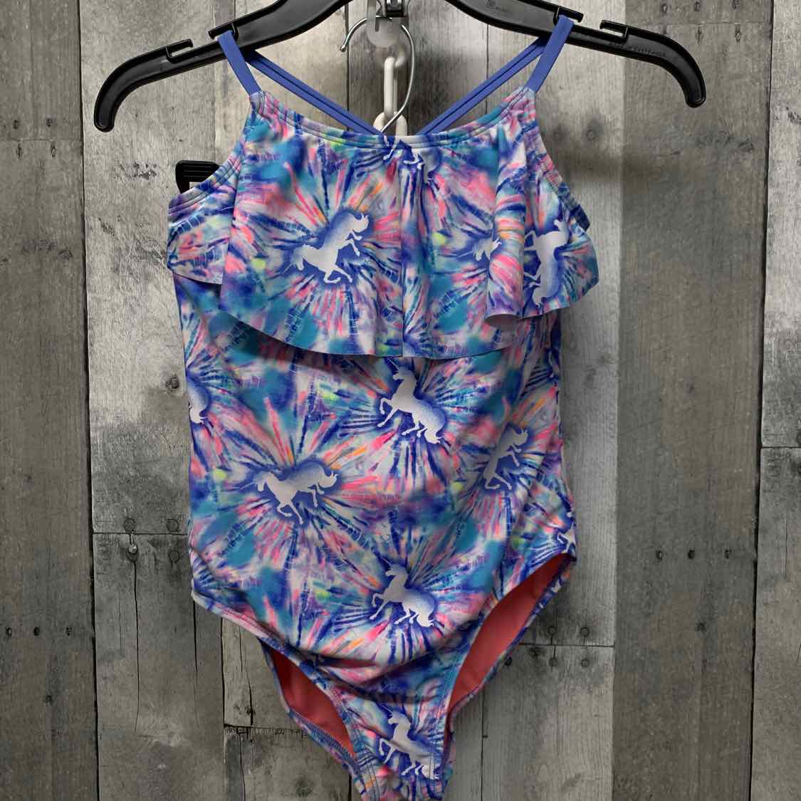 Size 7/8 Blue Print B Brand Swim Suit - 1pc