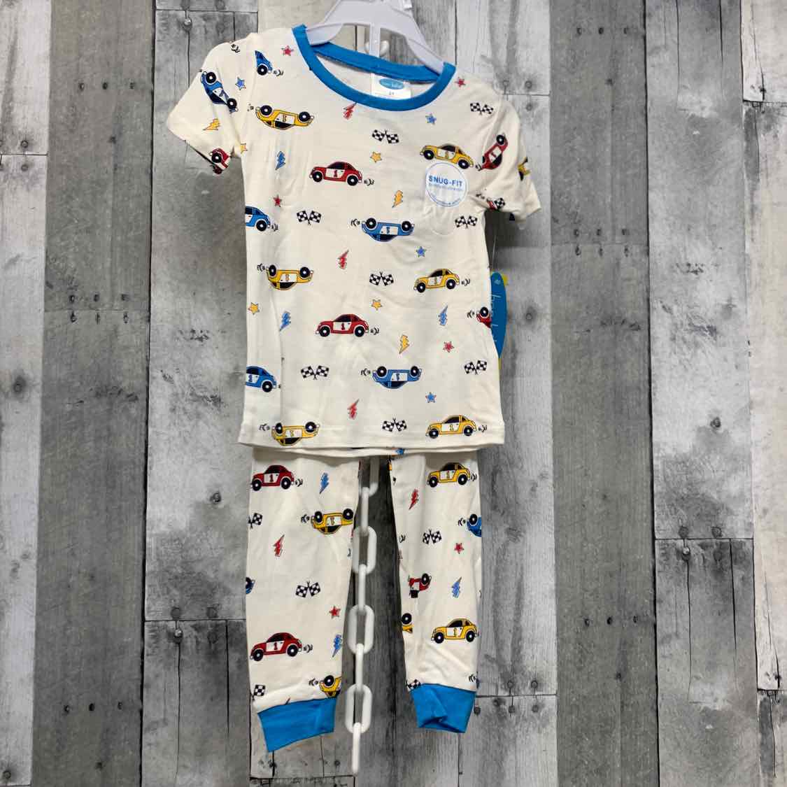 Size 2T White/Blue Bon Bebe 2pc PJs - OodlesCB