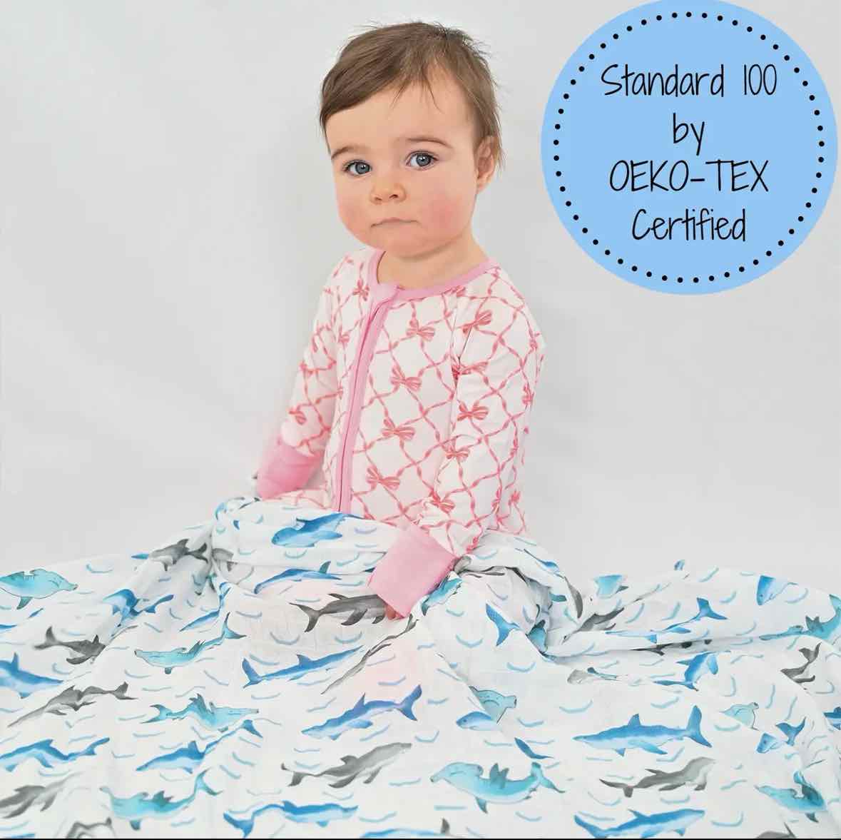 LollyBanks Jawsome Shark Receiving Blanket
