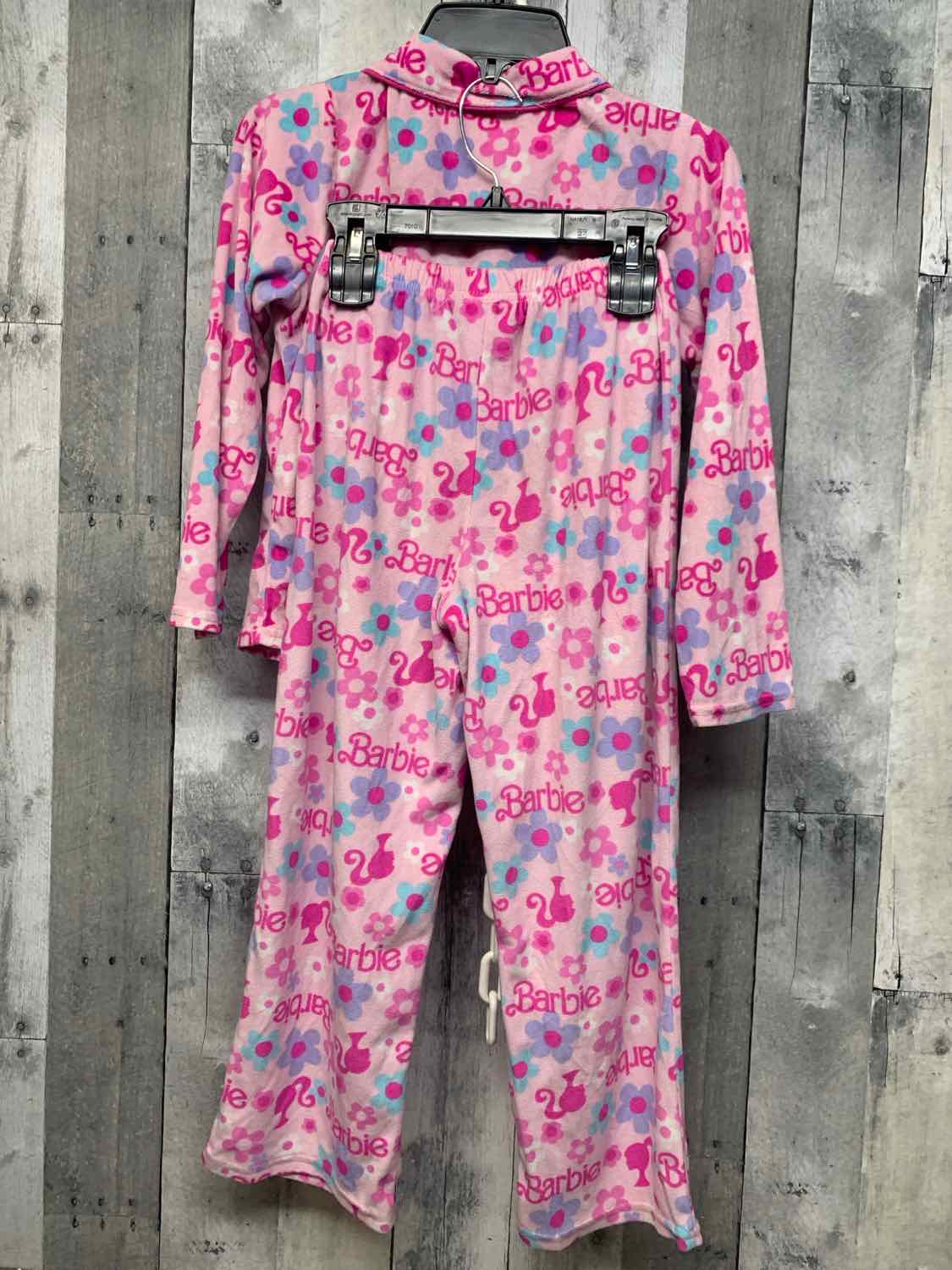 Size 8 Pink Print Barbie 2pc PJs