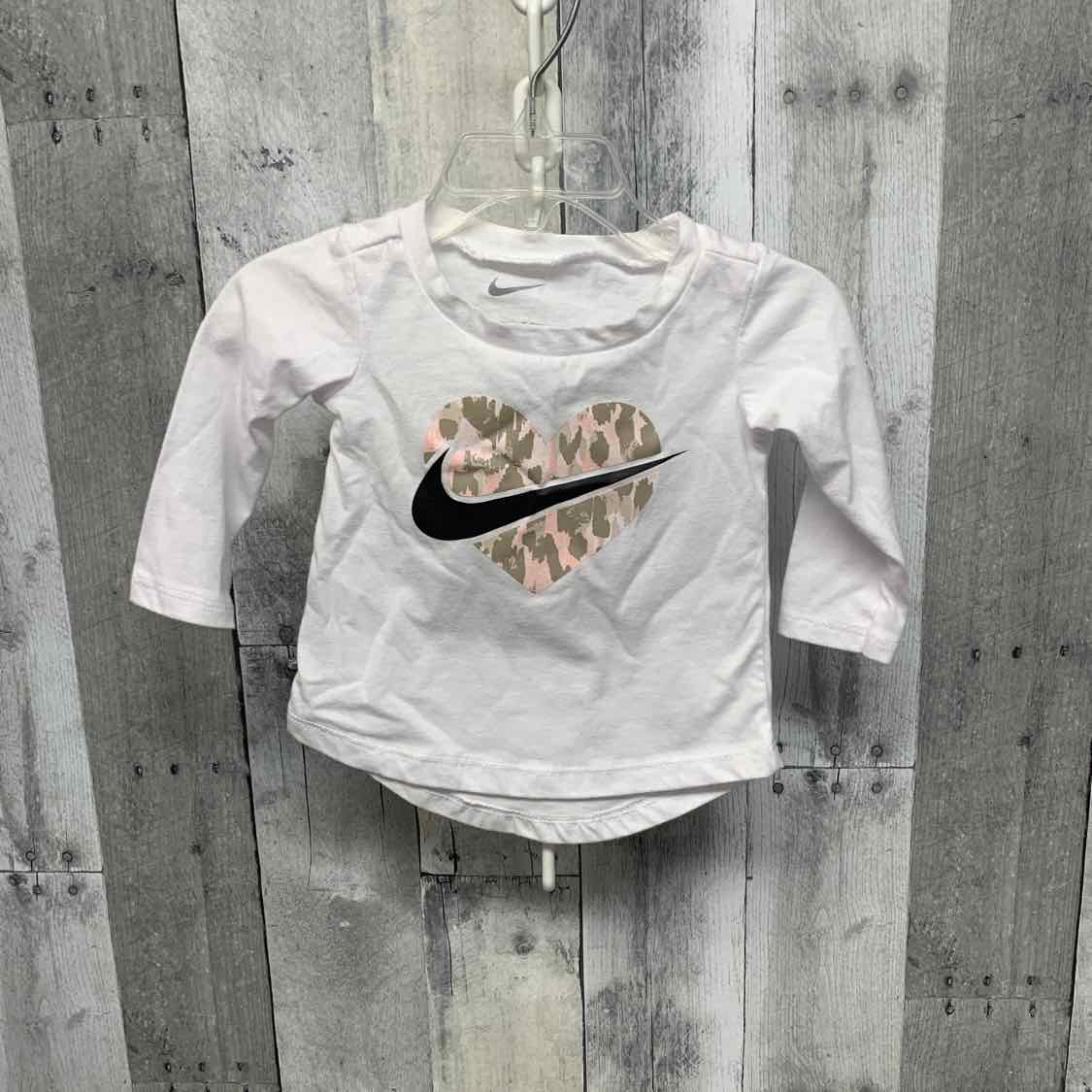 Size 6 Months White/Pink Sport Brand Long Sleeve Shirt