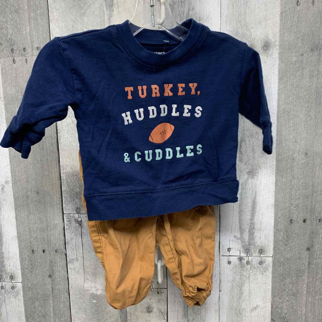 Size 6 Months Navy/Tan Carter's Shirt/Pants