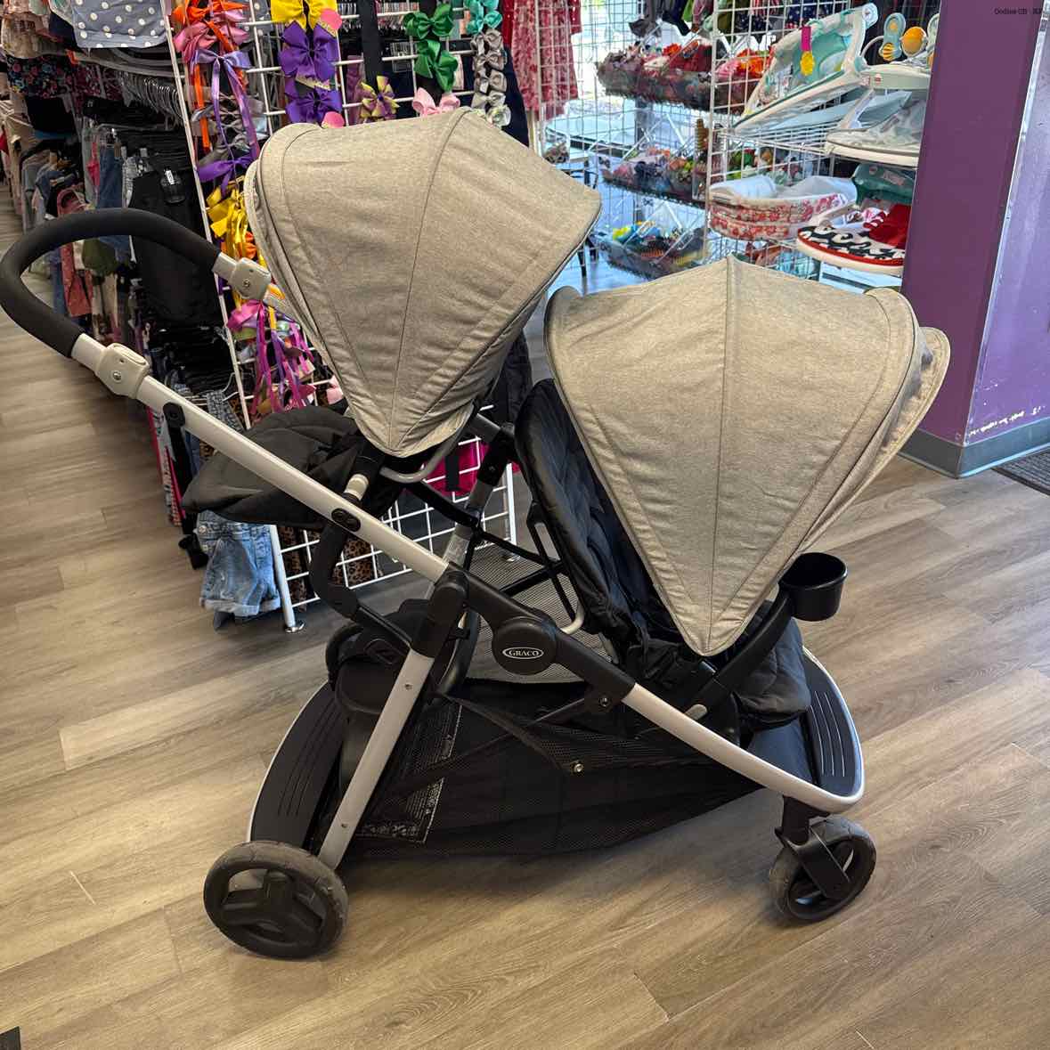 Graco Gray/Black Double Stroller - Tandem