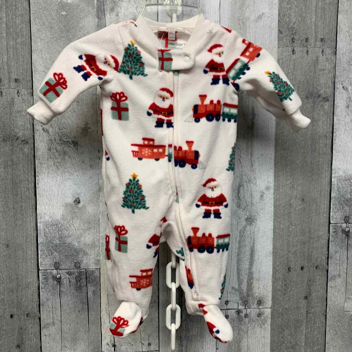 Size Newborn White Print Just One You Footy PJs