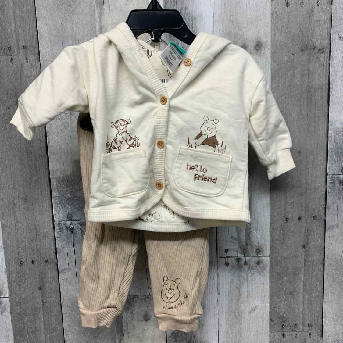 Size 6 Months Ivory/Tan Disney Jacket/Pants