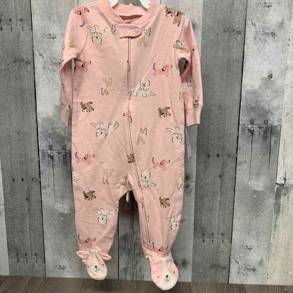 Size 9 Months Pink Print Carter's Footy PJs