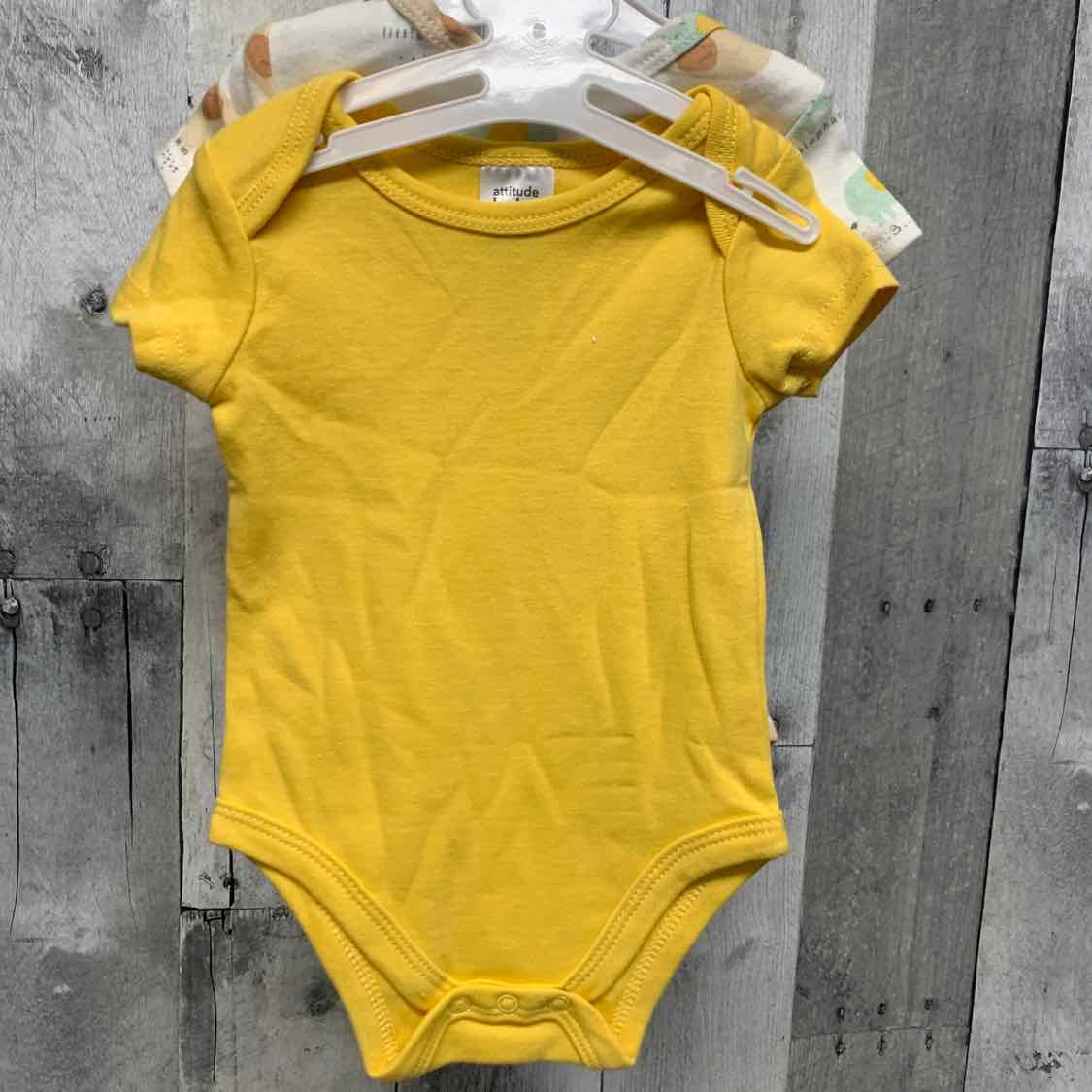 Size 0-3 Months White/Yellow B Brand Bodysuit - OodlesCB