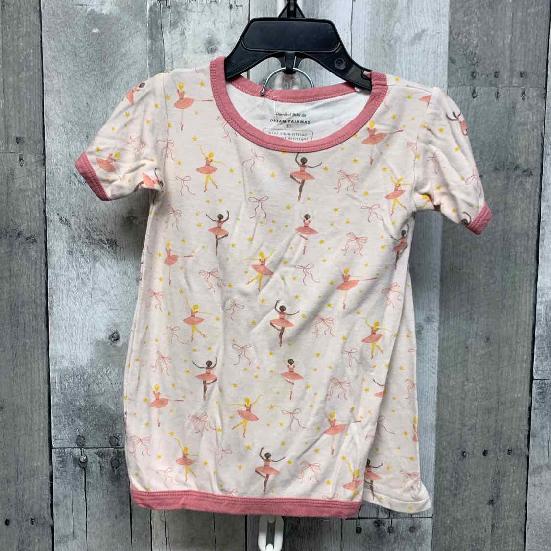 Size 3T Pink Print Bamboo 2pc PJs