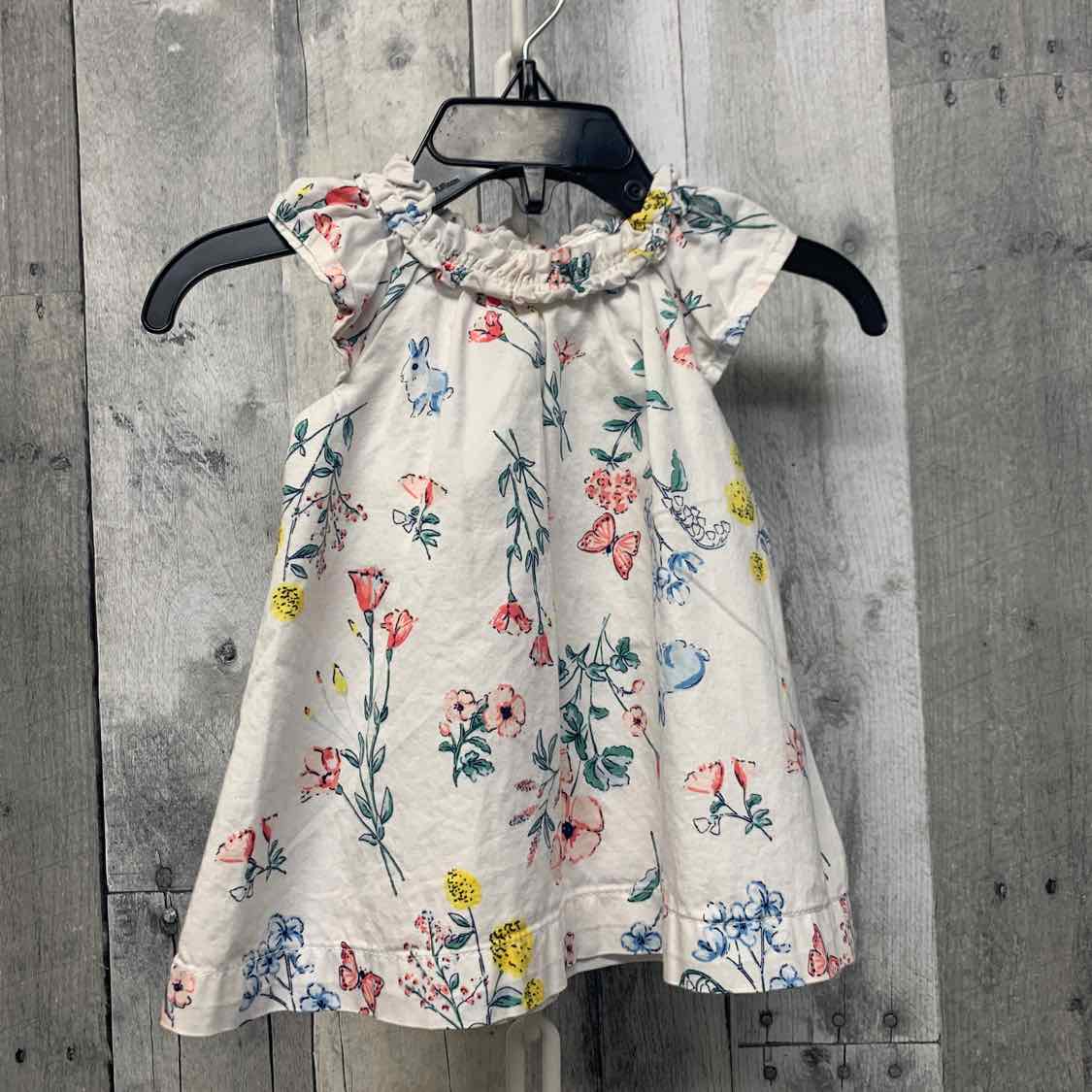 Size 3 Months White Floral Print Carter's Dress - OodlesCB