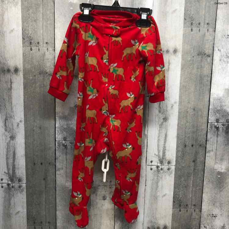 Size 6-9 Months Red Print Child of Mine Footy PJs
