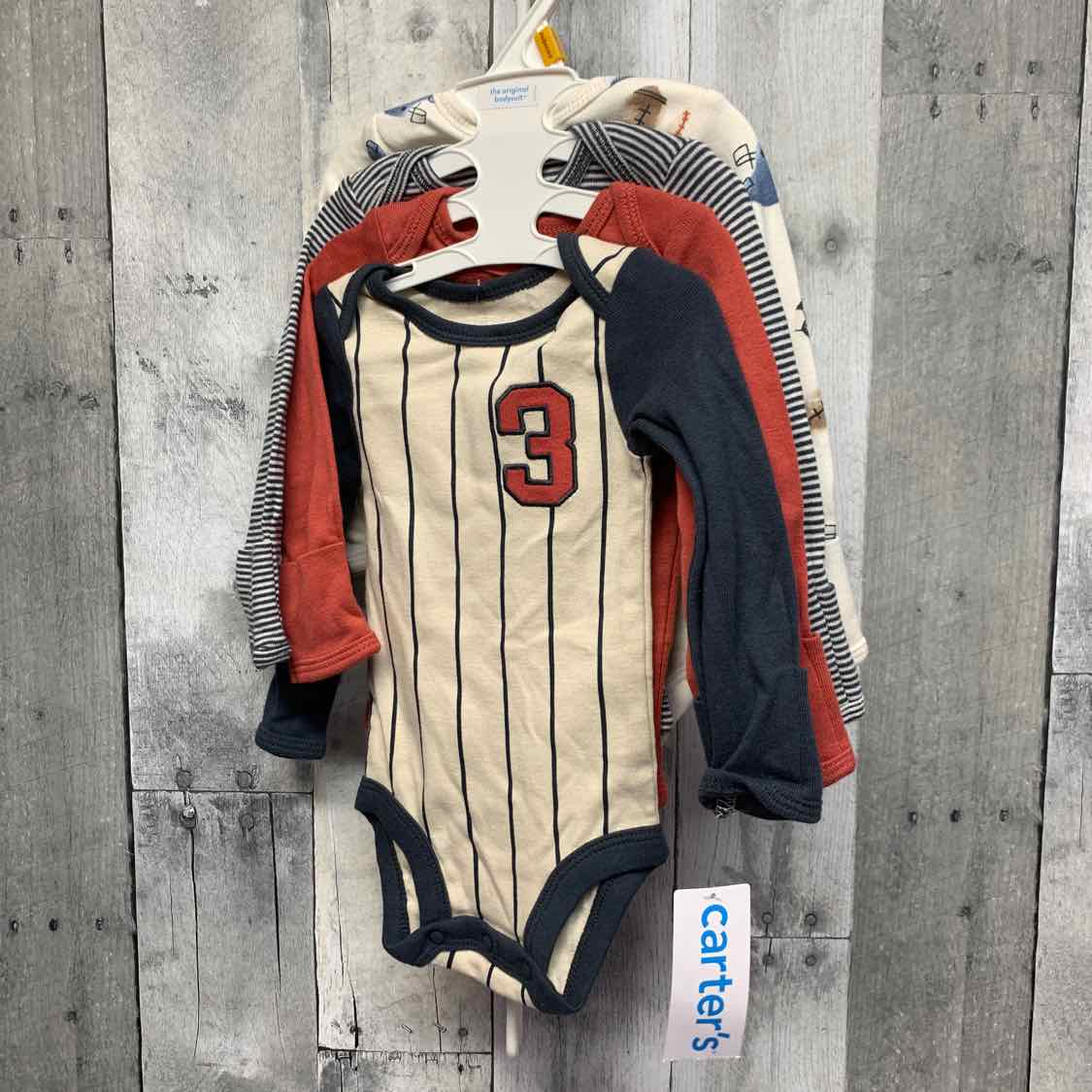 Size Newborn Gray/Red Carter's Bodysuit