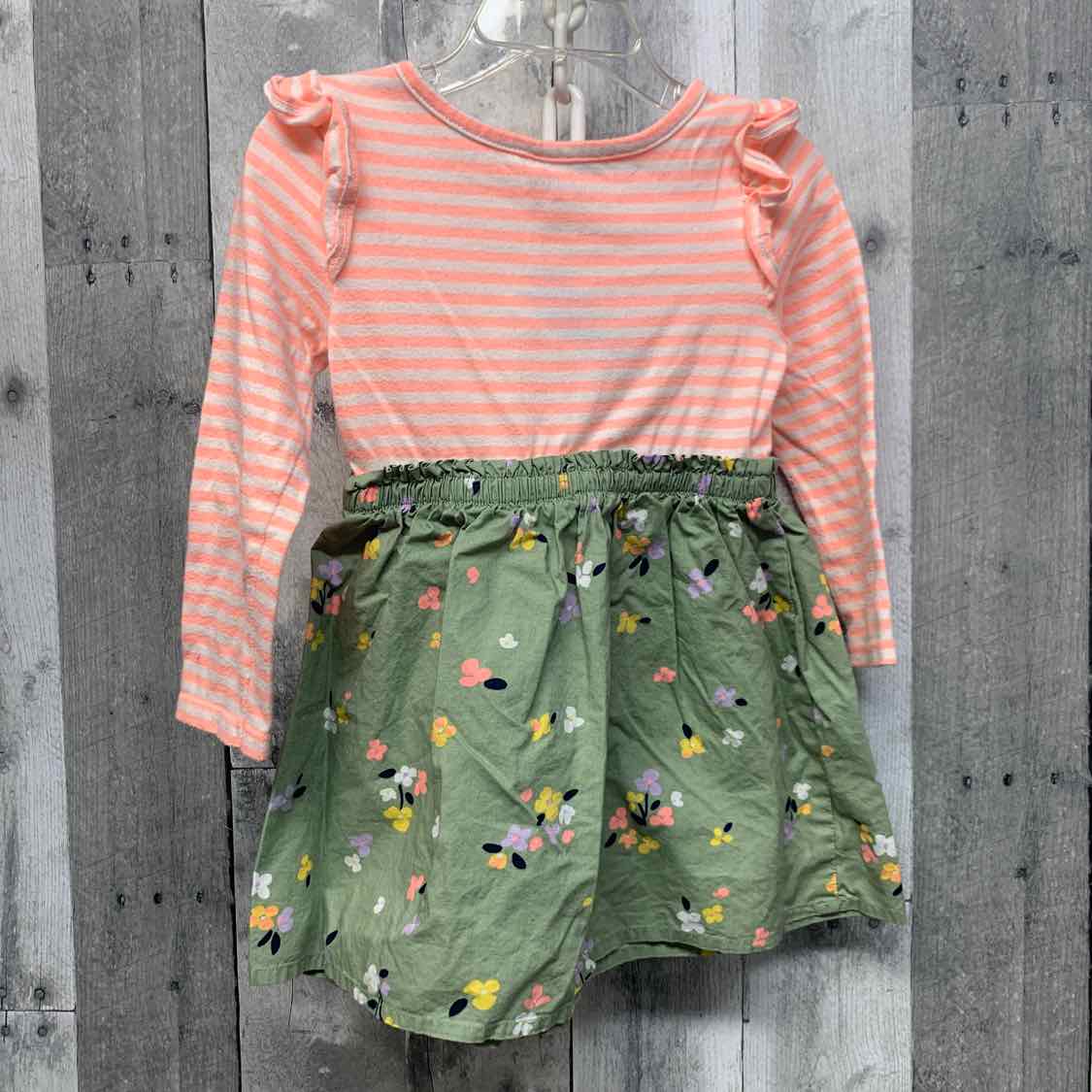 Size 2T Pink/Green Cat & Jack LS Dress