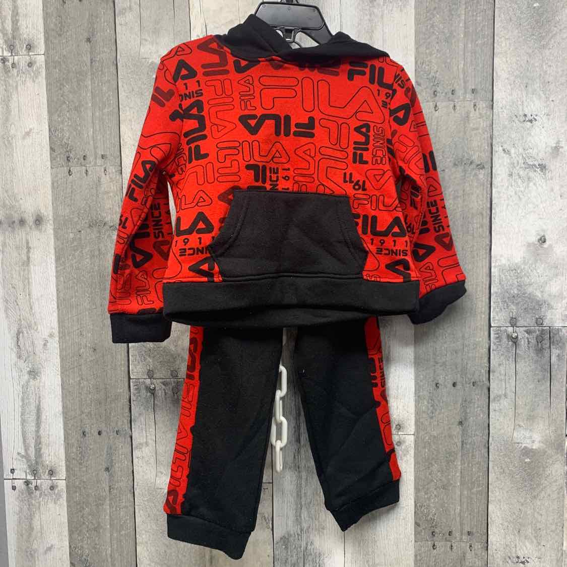 Size 2T Red/Black Fila Sweats - 2pc