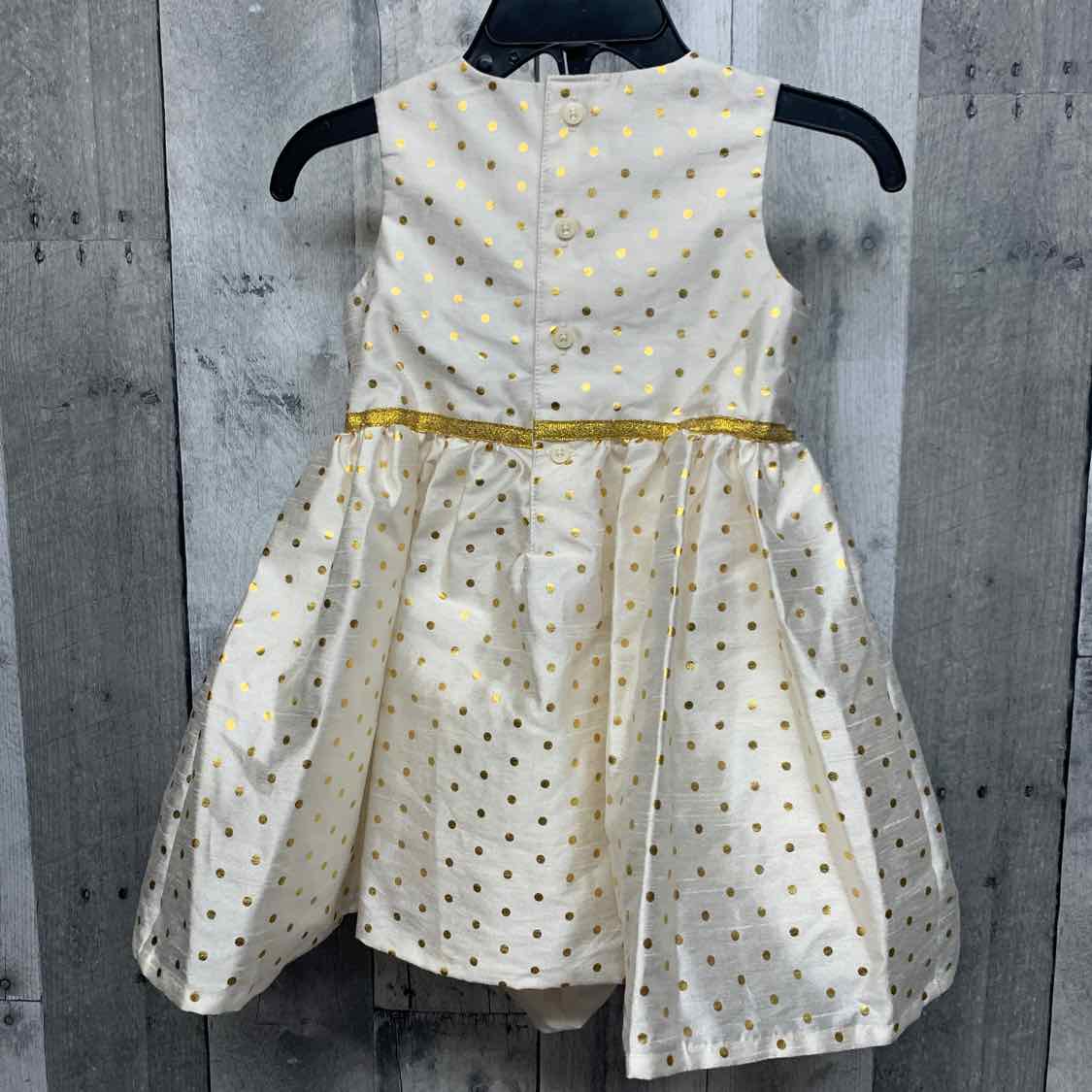 Size 12 Months White/Gold Just One You Dress - Party