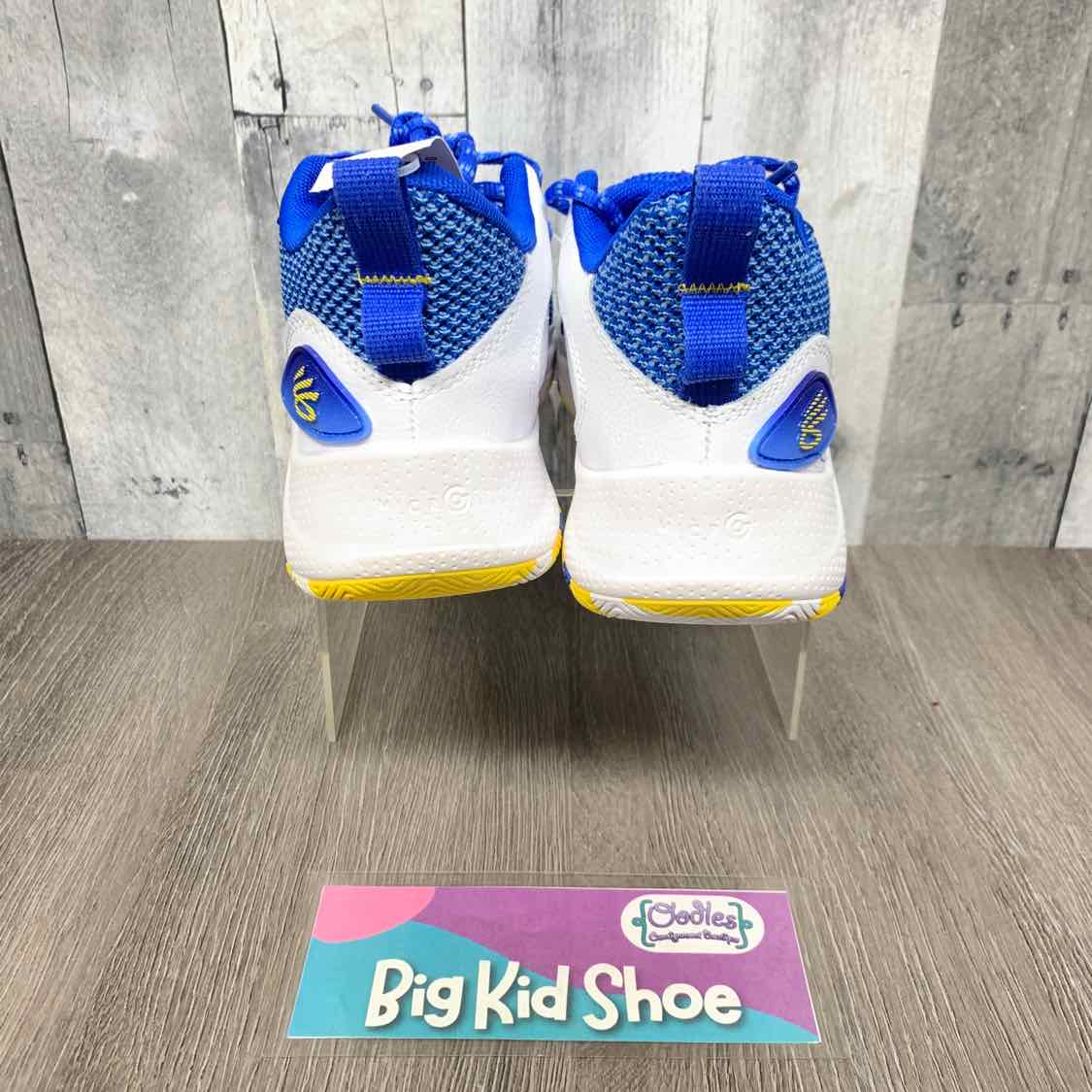 Size 5 Blue/Yellow Sport Brand Sneakers