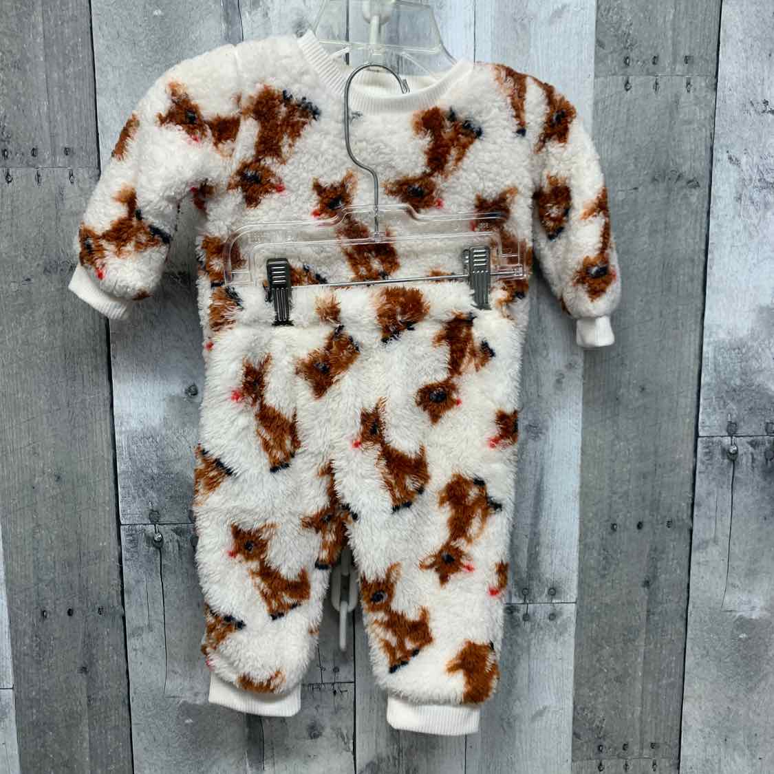 Size 6 Months White Print Holiday Brands Sweats - 2pc