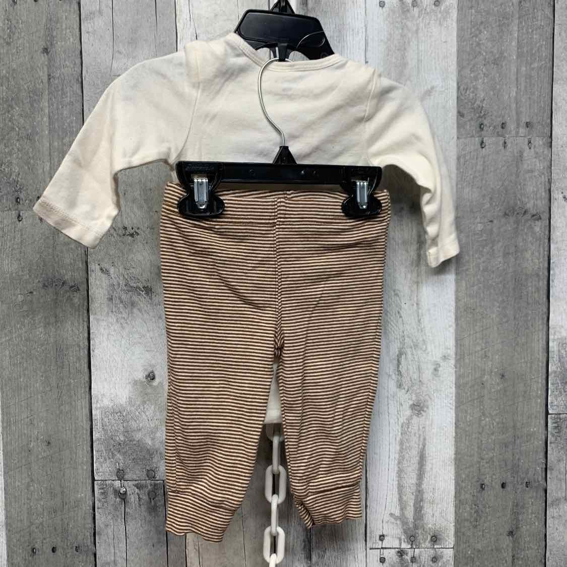 Size 6 Months Ivory/Brown Carter's Shirt/Pants