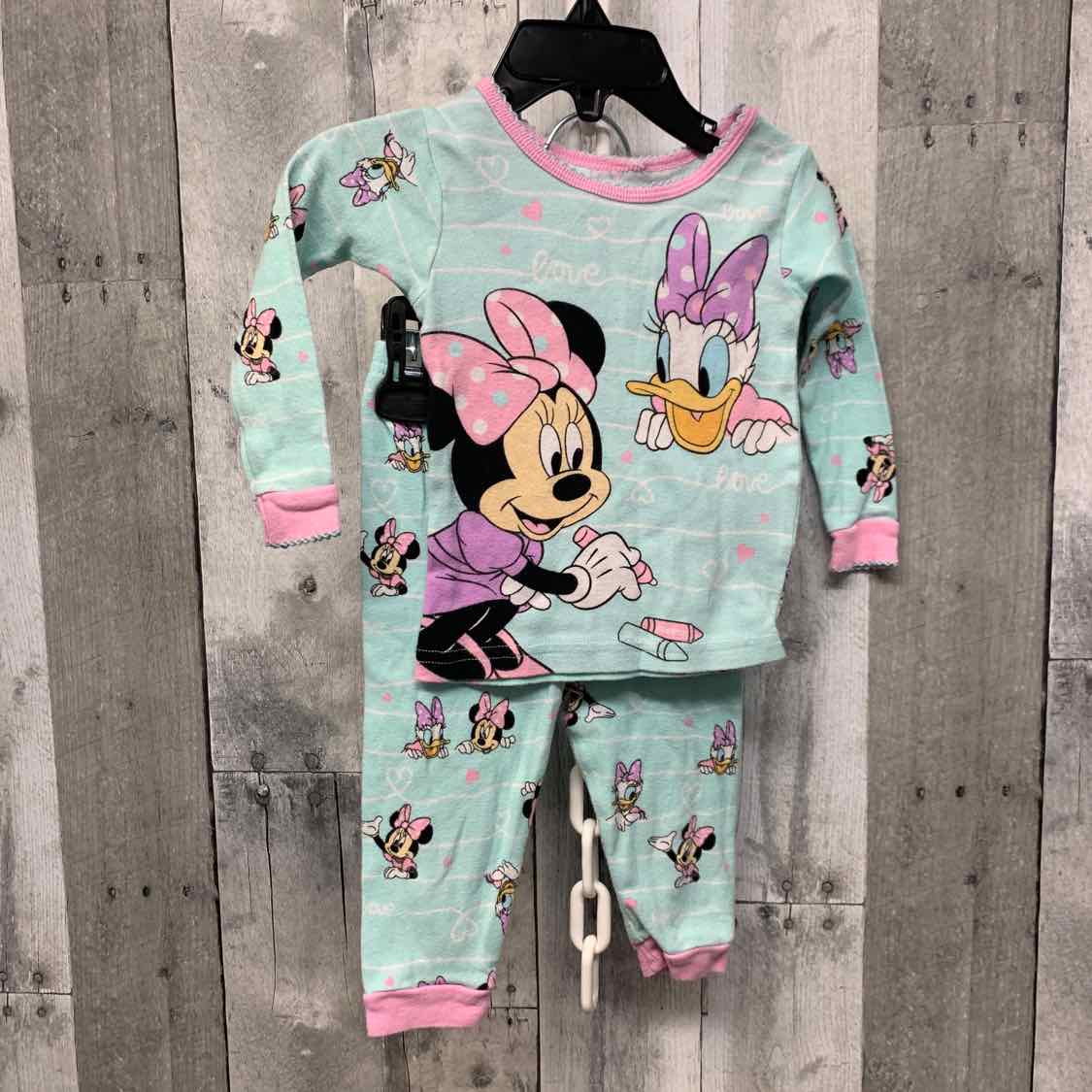 Size 12 Months Blue/Pink Disney 2pc PJs