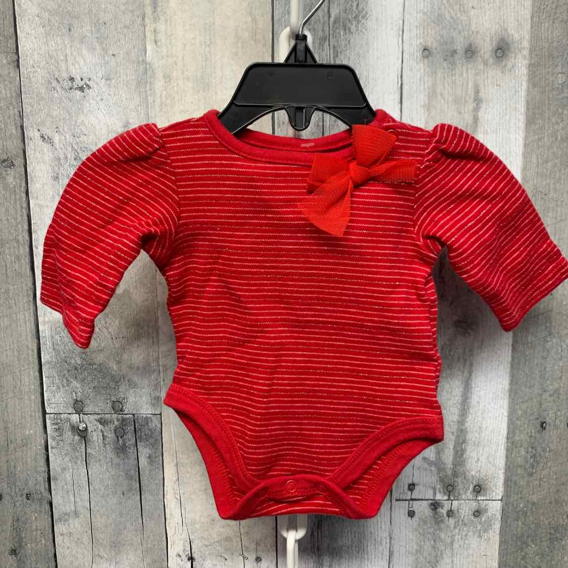 Size Newborn Red Striped B Brand Bodysuit