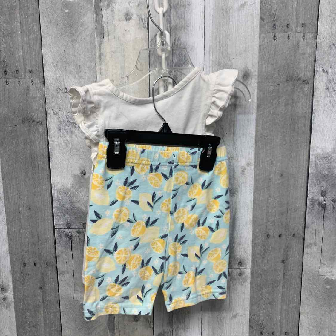 Size 4T White/Yellow Little Lass Shirt/Shorts