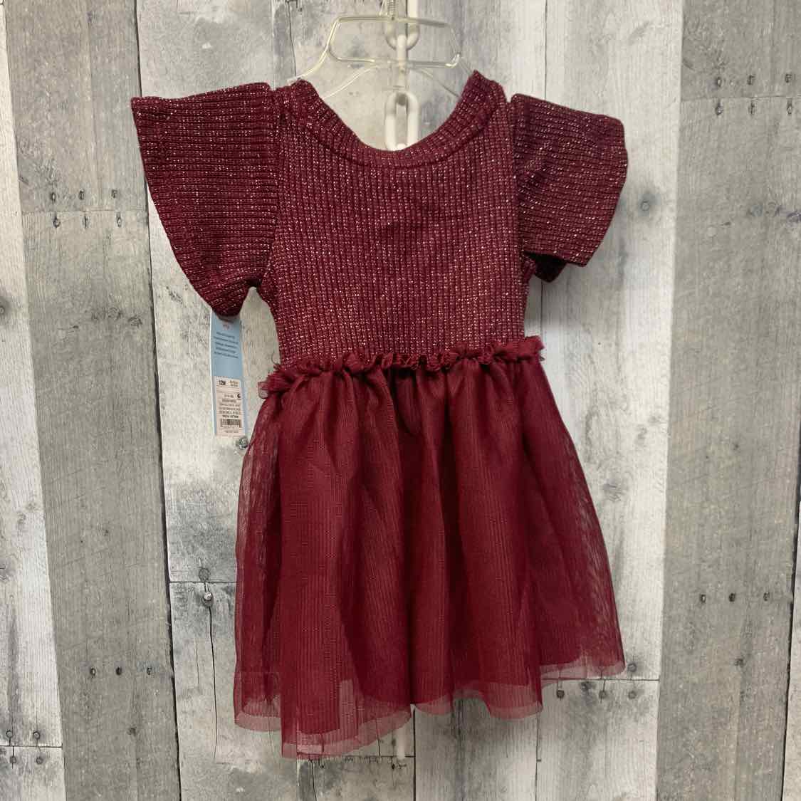 Size 12 Months Burgundy Cat & Jack LS Dress