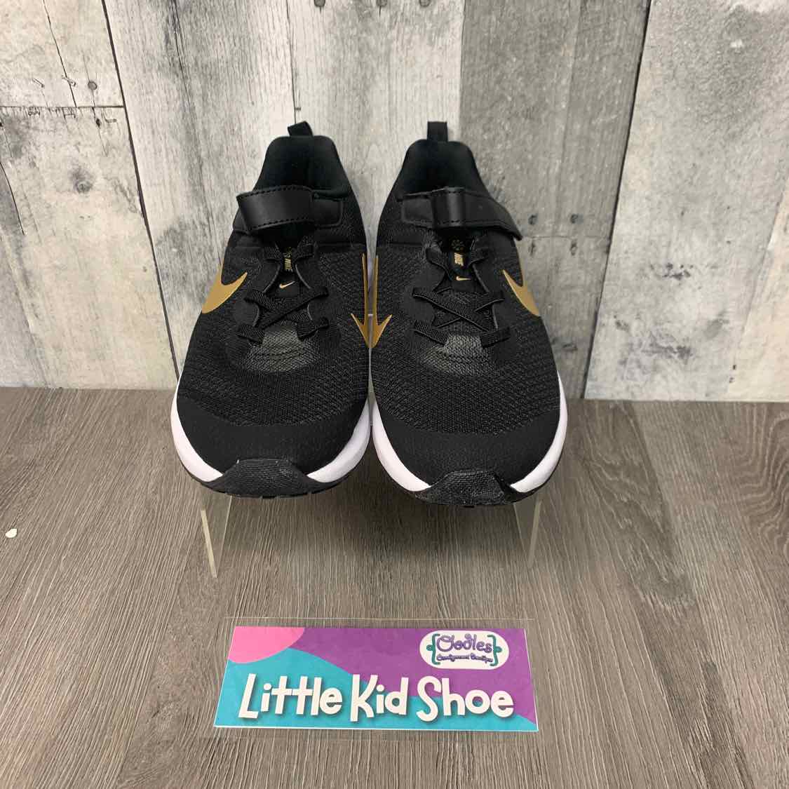 Size 3 Black/Gold Sport Brand Sneakers
