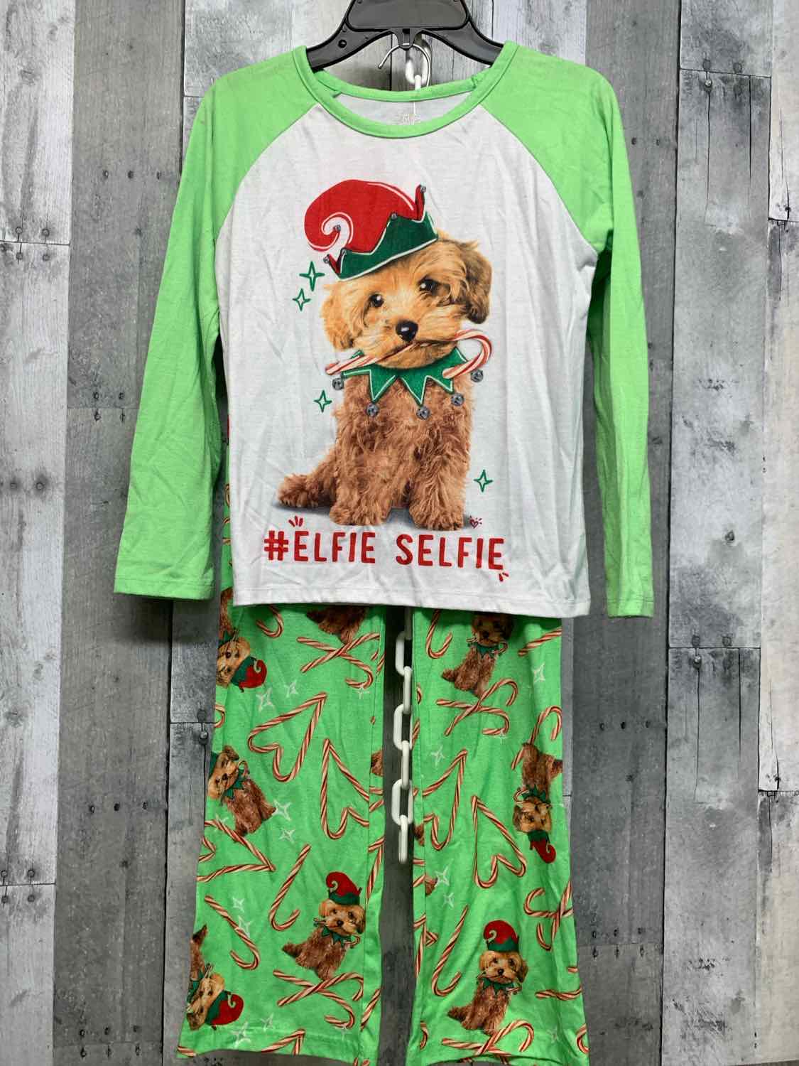 Size 8 Green/White Justice 2pc PJs