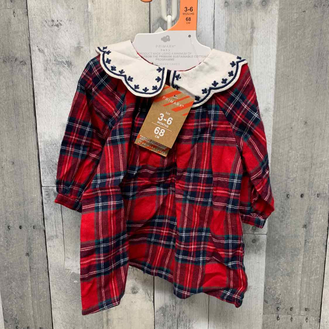 Size 3-6 Months Red Plaid B Brand Dress