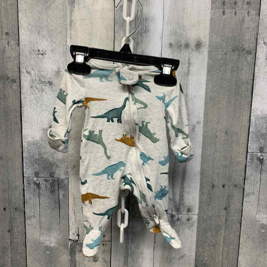 Size Preemie Gray Print Child of Mine Footy PJs