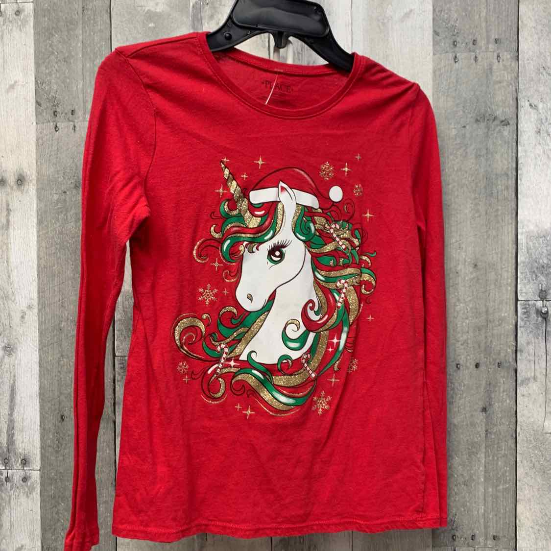 Size 10/12 Red Graphic Children's Place Long Sleeve Shirt