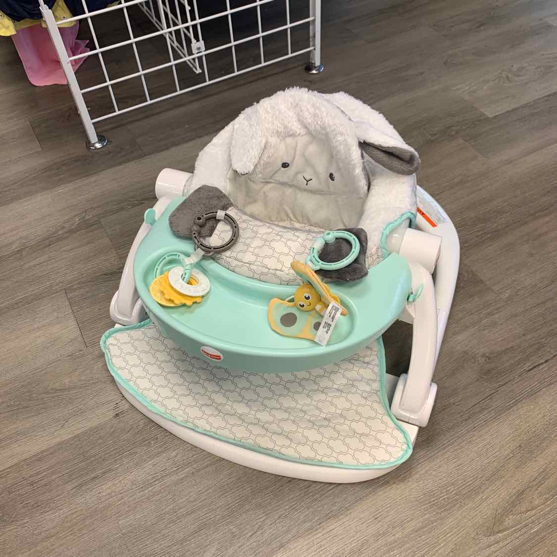 Fisher Price White/Teal Lamb Infant Seat