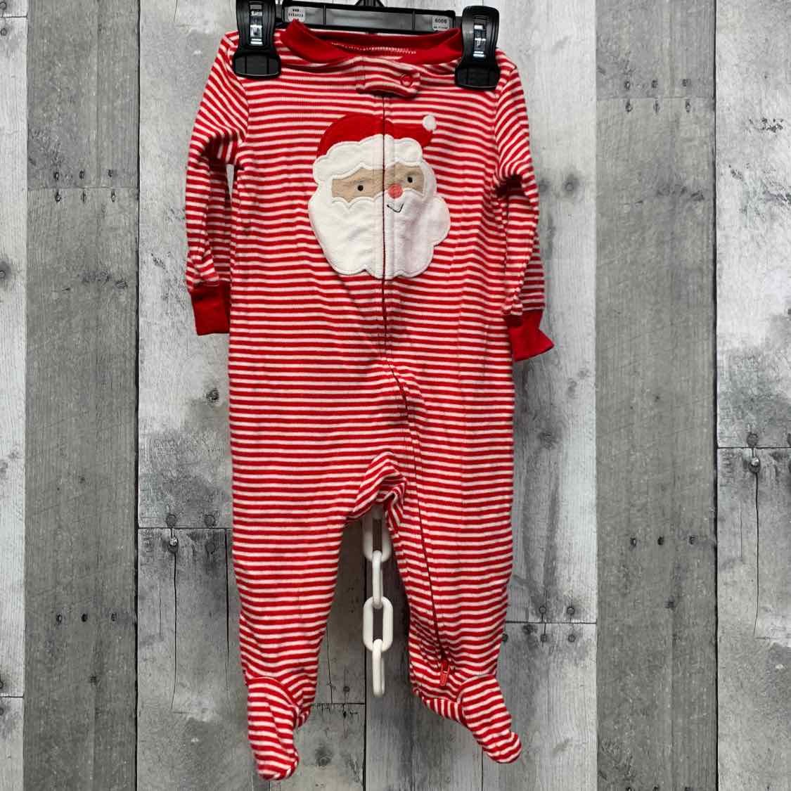 Size 6 Months Red Striped Just One You Footy PJs