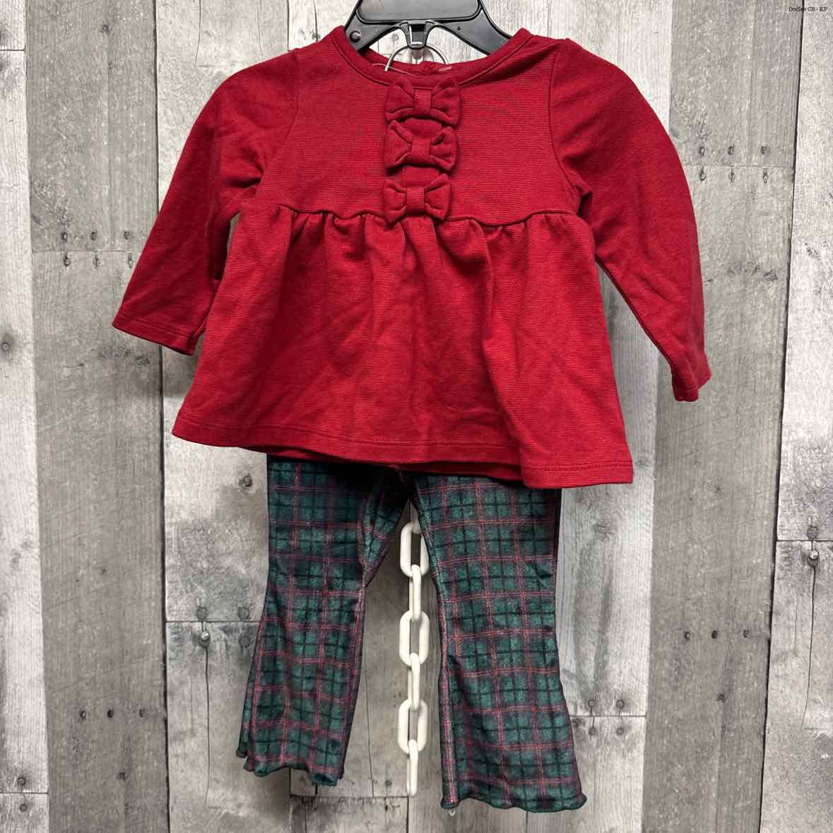 Size 12 Months Red/Green B Brand Shirt/Leggings