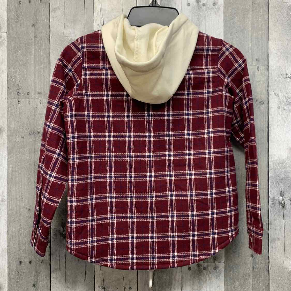 Size 5 Burgundy Plaid Buffalo David Bitton Light Jacket