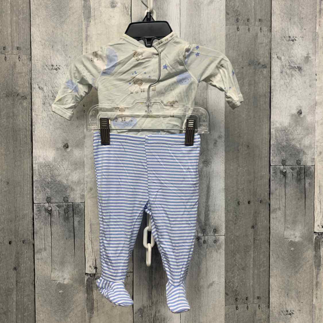 Size Newborn Blue Print Bamboo Shirt/Pants