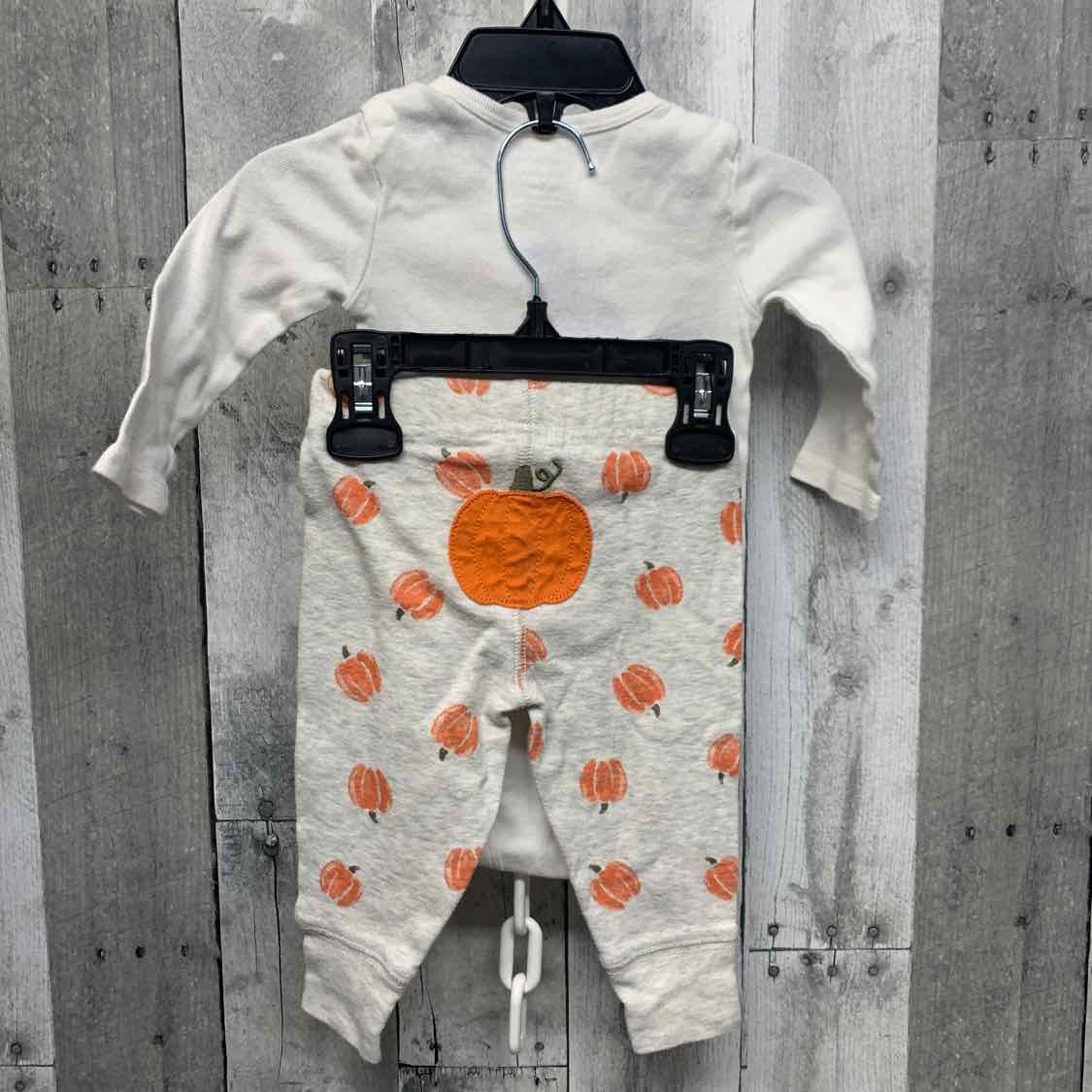 Size 3-6 Months White/Orange Child of Mine Shirt/Pants