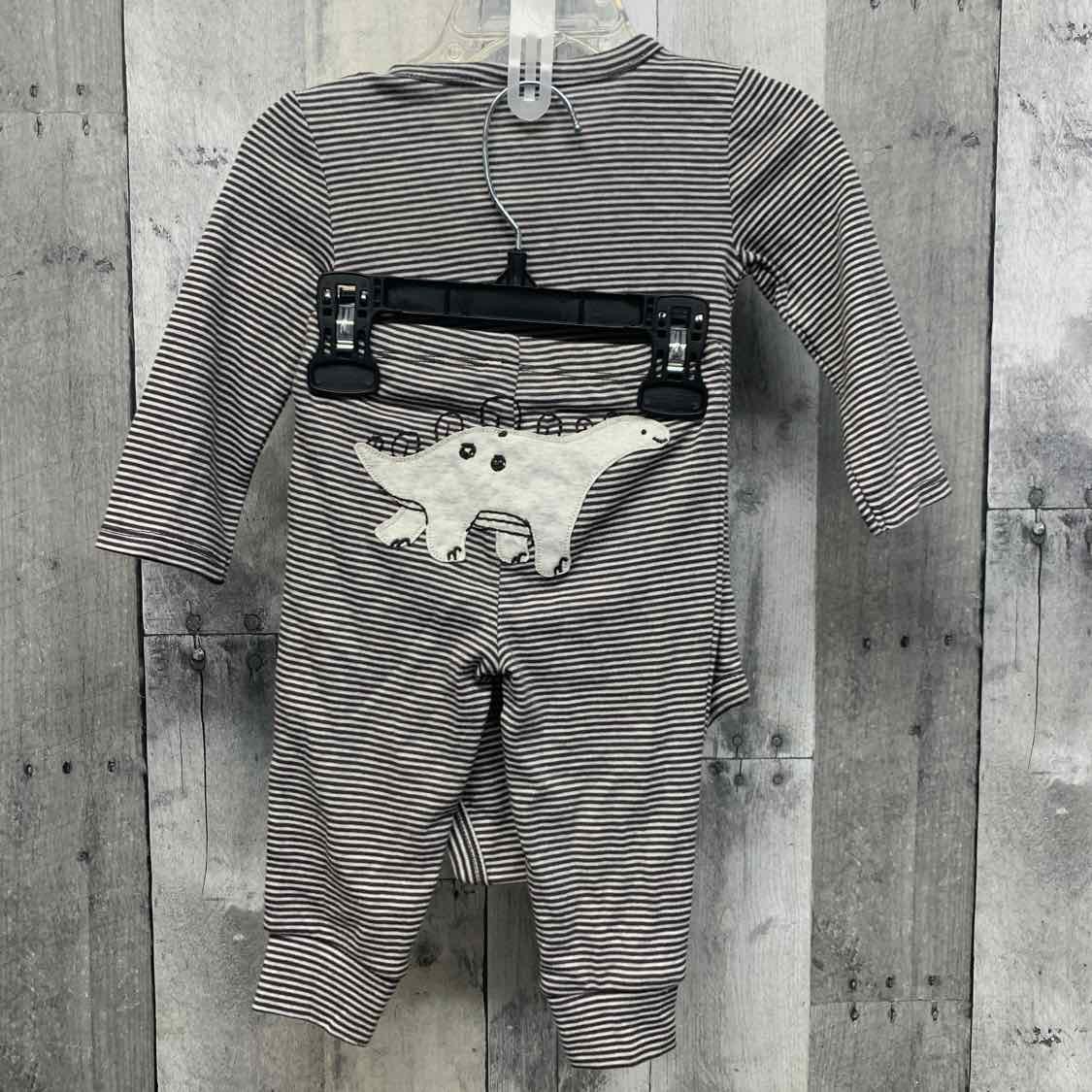 Size 9 Months Gray Striped Carter's Shirt/Pants