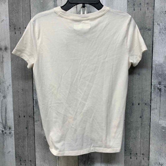 Size 9/10 Ivory Graphic Abercrombie T Shirt