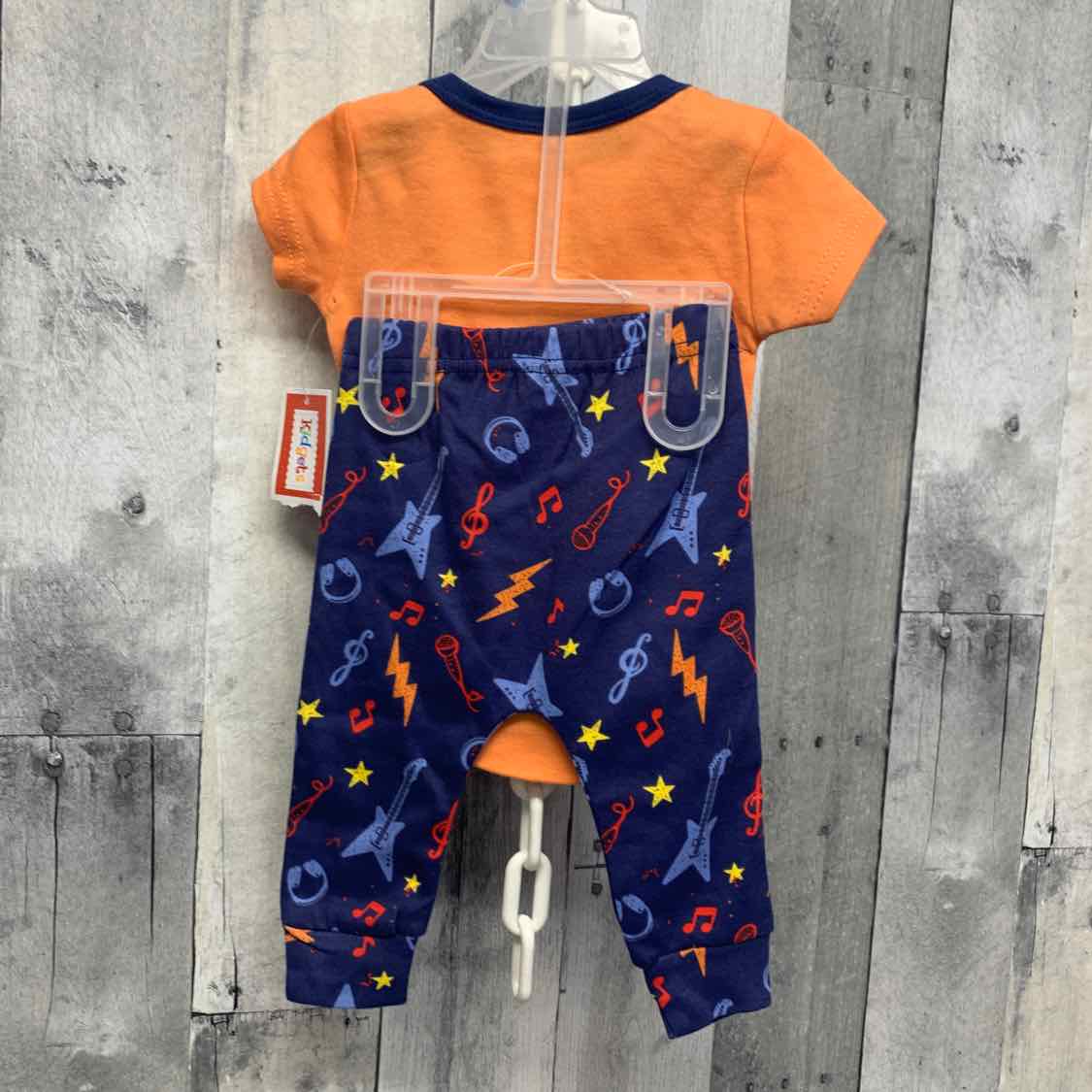 Size 3-6 Months Orange/Navy Kidgets Shirt/Pants
