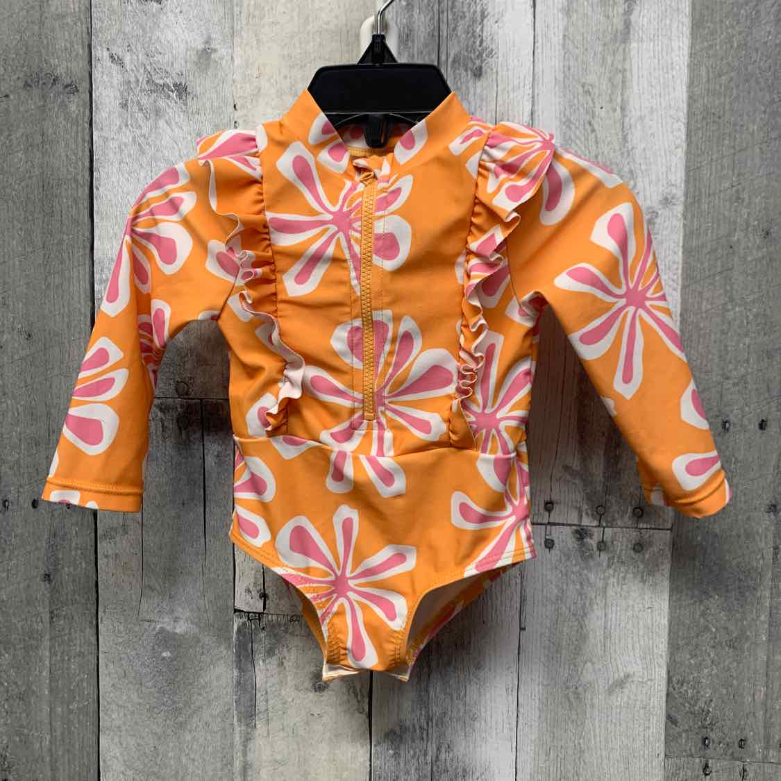 Size 12 Months Orange/Pink Jessica Simpson Swim Suit - 1pc
