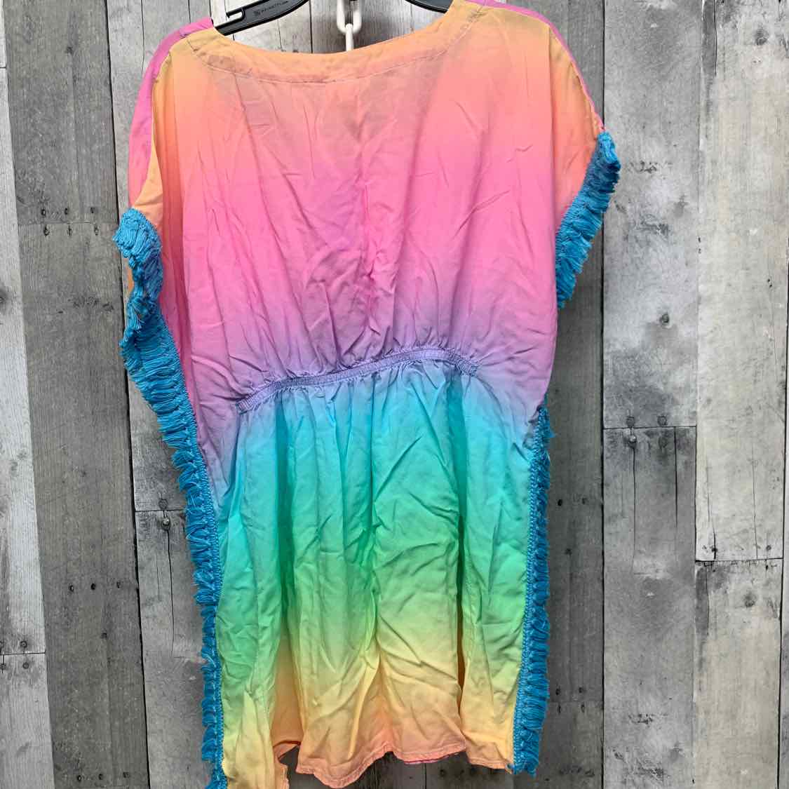 Size 14 Rainbow Breaking Waves Swim Cover Up