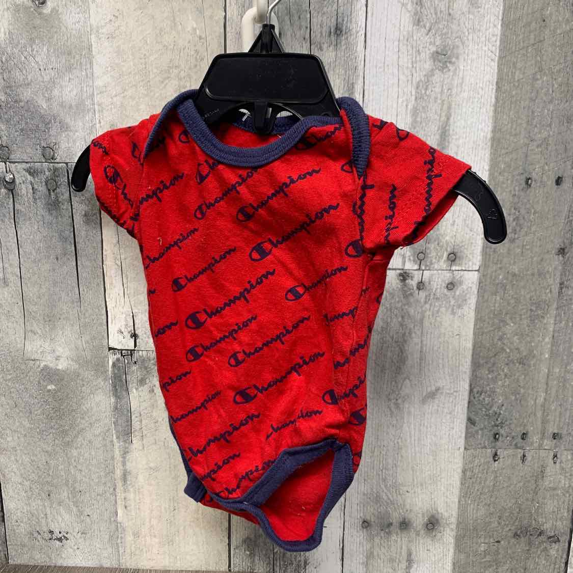 Size 3 Months Red Print Champion Bodysuit