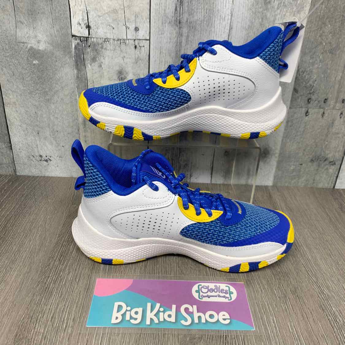 Size 4.5 Blue/Yellow Sport Brand Sneakers