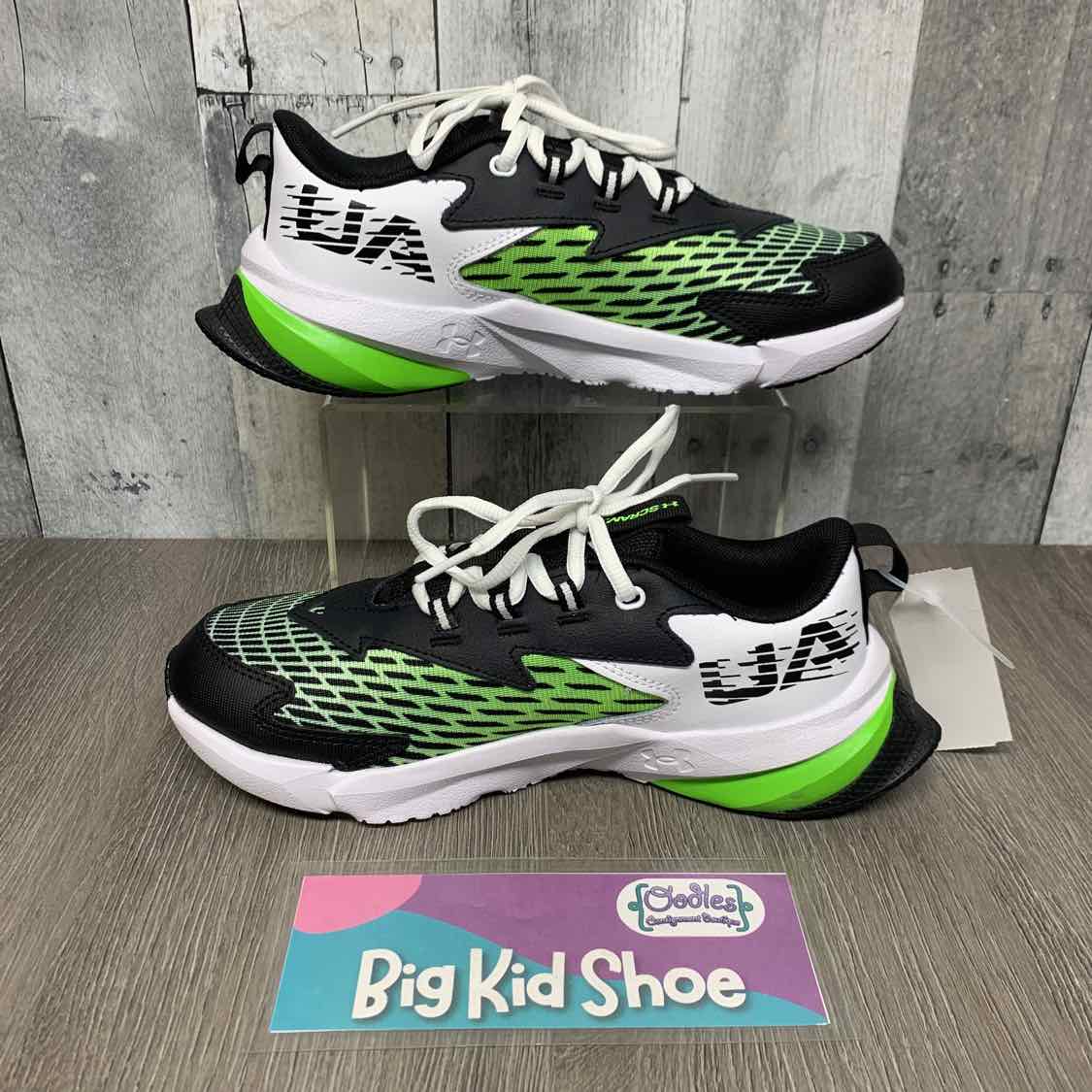 Size 5 Black/Green Sport Brand Sneakers