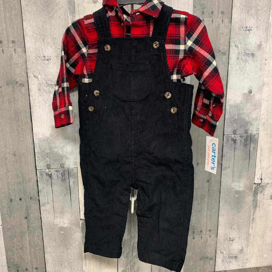 Size 12 Months Red/Black Just One You Shirt/Pants